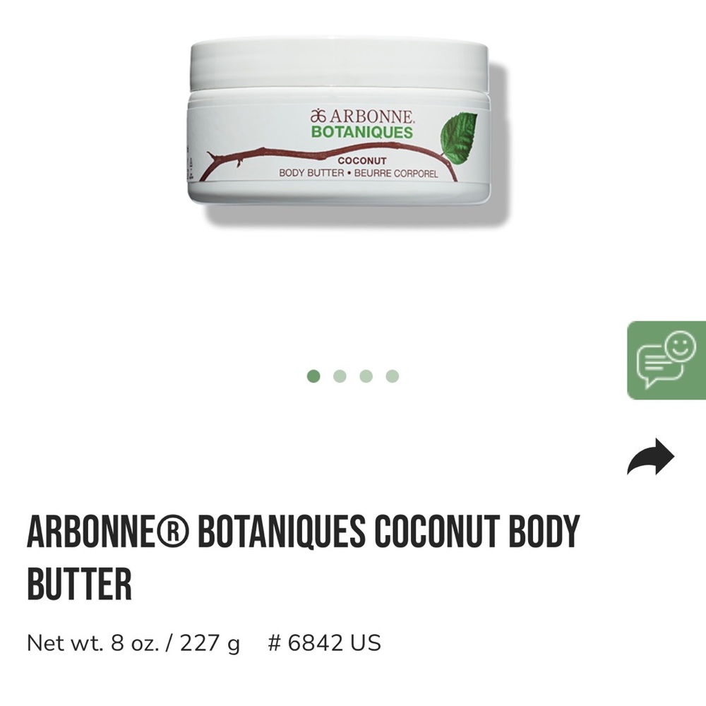 Arbonne botaniques coconut body butter